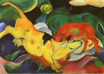 Franz Marc : Cows, Yellow-Red-Green